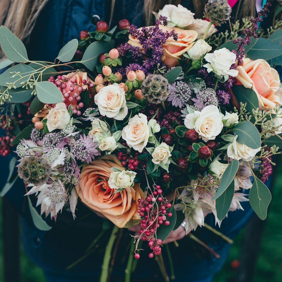 Lush pastel bridal bouquet